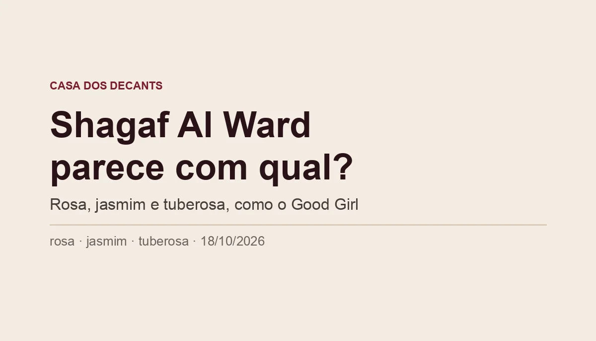 Capa tipográfica: Shagaf Al Ward parece com qual? Rosa, jasmim e tuberosa, como o Good Girl